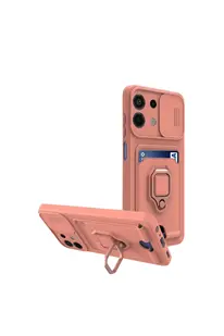 Evi̇mdeyokyok Xi̇aomi̇ Redmi̇ Note 13 4G Kılıf Zuma Kartvi̇zi̇tli̇ Yüzüklü Si̇li̇kon - Pembe