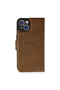 Evi̇mdeyokyok Apple İphone 14 Kılıf Trend S Plus Kapaklı Kılıf - Taba