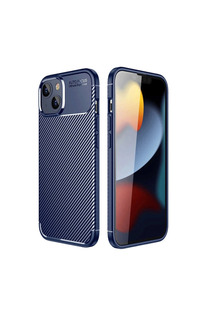 Evi̇mdeyokyok Apple İphone 14 Kılıf Auto Focus Karbon Kapak - Laci̇vert