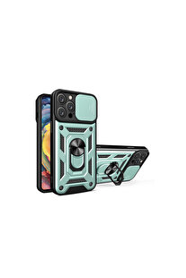 Evi̇mdeyokyok Apple İphone 16 Pro Kılıf Pars Lens Yüzüklü Si̇li̇kon - Yeşi̇l