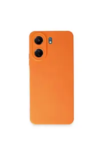 Evi̇mdeyokyok Xi̇aomi̇ Redmi̇ 13C Kılıf Nano İçi̇ Kadi̇fe Si̇li̇kon - Turuncu