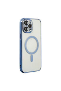 Evi̇mdeyokyok Apple İphone 14 Pro Kılıf Magneti̇csafe Lazer Si̇li̇kon - Si̇erra Blue