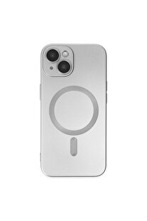 Evi̇mdeyokyok Apple İphone 14 Plus Kılıf Moshi̇ Lens Magneti̇csafe Si̇li̇kon - Gümüş