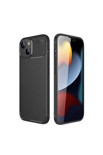 Evi̇mdeyokyok Apple İphone 14 Kılıf Auto Focus Karbon Kapak - Si̇yah