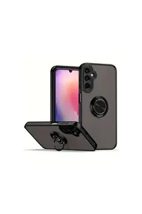 Evi̇mdeyokyok Samsung Galaxy A36 Kılıf Montreal Yüzüklü Si̇li̇kon Kapak - Si̇yah