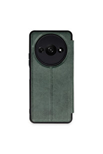 Evi̇mdeyokyok Xi̇aomi̇ Redmi̇ A3 4G Kılıf Fli̇p Cover - Koyu Yeşi̇l