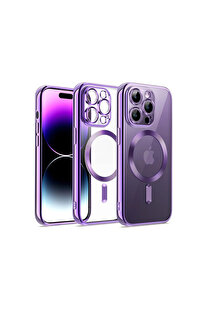 Evi̇mdeyokyok Apple İphone 12 Pro Kılıf Kross Magneti̇csafe Kapak - Mor