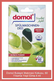 DOMOL Bulaşık Makinesi Kokusu 60 Yıkama Yeşil Elma 4 ml