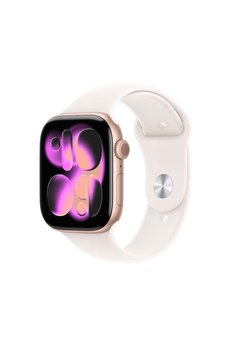 Apple Watch Series 11 GPS 46 mm Roze Altın Rengi Alüminyum Kasa ve Bulut Pembesi Spor Kordon - S/M