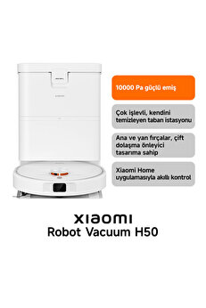 Xiaomi Robot Vacuum H50 Beyaz Akıllı Robot Süpürge 10000 Pa Emiş Gücü