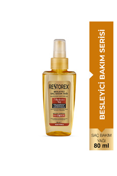 Restorex 7 Besleyici Saç Bakım Yağı 80 ml - Parlaklık ve İpeksi Yumuşaklık - Kuru Normal ve Yıpranmış Saçlar
