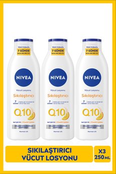 NIVEA Q10 7 Günde Sıkılaştırıcı Vücut Losyonu 250ml Nemlendirici C Vitamini X3 Adet
