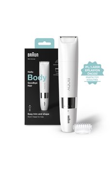 Braun Body Mini Trimmer BS1000 Vücut Tüy Kesme Makinesi + Düzeltici Tarak Pil ve Temizleme Fırçası