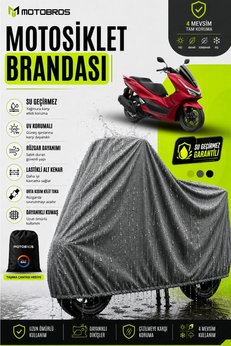 Motobros Motosiklet Brandası Motor Brandası Honda PCX Uyumlu ThermoGuard-X Gri Su Geçirmez UV Korumalı Motor Örtüsü