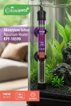 Tiny Kiwipets KPF-10590 Akvaryum Isıtıcı | Hassas Termostat & IP68 Su Geçirmez & 22-34°C Ayarlı