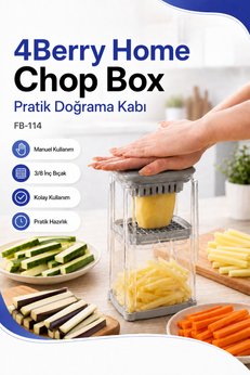 4 Berry Chop Box Basmalı Sebze Doğrayıcı – 3/8 İnç Paslanmaz Çelik Bıçaklı Küp Kesim Aparatı