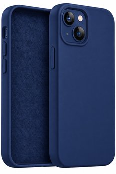Fibaks iPhone 13/14/15 Kılıf Soft Touch İçi Kadife Yumuşak Silikon Lacivert Lansman Kamera Korumalı