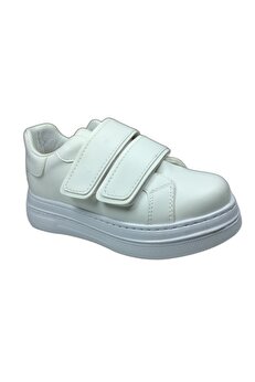 OrtopedikAL 1087 Kız Çocuk beyaz Cırtlı Sneaker Spor Ayakkabı