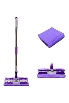 Go İthalat Si̇hi̇rli̇ Spi̇n Mop Teleskopi̇k Çok Amaçlı Mop +1 Bez Hedi̇yeli̇ - Mor (3958)