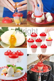 Alright 6'lı Yumurta Haşlama Kabı Slikon Pratik Yumurta Haşlama Aleti Cooking Eggs