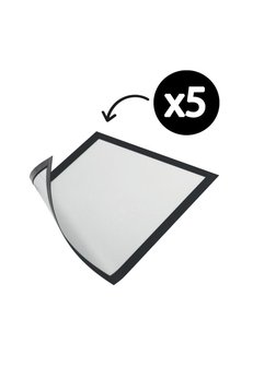 Hdg 5 adet Mıknatıslı Şömiz Manyetik Evrak Tutucu Şeffaf Magnet Şömiz Dosya 21x30cm A4 - Siyah Kenarlı