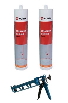 Würth Duşakabin Silikonu Beyaz 2'li Set +Tabanca
