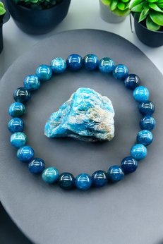 NBS Beautiful Naturel Stones Apatit Unisex Şık Tasarım Doğal Taş Bileklik 8 mm