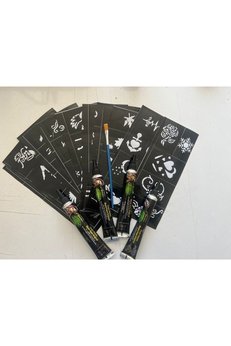Airbrush Tattoo Hint Kınası Desenleri 12 Sayfa Birden 4 Tüp Siyah Kına Hediyeli