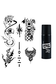 Ai̇rbrush Tattoo Fantasti̇k Kari̇zmati̇k Modeller Spray Tattoo Geçi̇ci̇ Dövme Seti̇ Dark Si̇yah Sprey