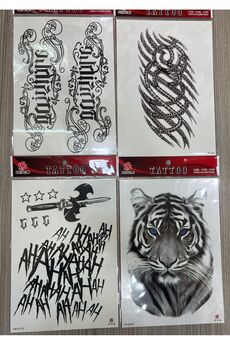 Airbrush Tattoo Büyük Boy Yapıştırma Dövme Geçici Dövme Seti 4 Adet Birden Model 28