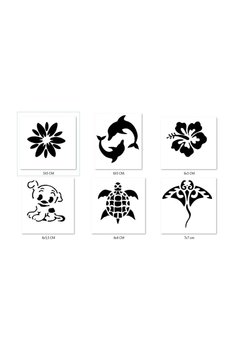 Airbrush Tattoo Sevimli Modeller Geçici Dövme Şablonu Seti Sadece Desen
