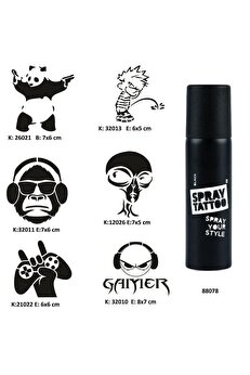 Ai̇rbrush Tattoo Çılgın Oyuncu Spray Tattoo Geçi̇ci̇ Dövme Seti̇ Dark Sprey Dövme Ki̇ti̇