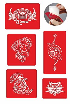 Ai̇rbrush Tattoo Zamana Karşı 5 Adet Geçi̇ci̇ Dövme Kına Şablonu