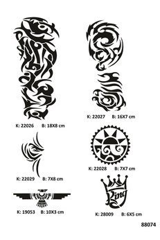 Airbrush Tattoo Tribal Ve Kol Geçici Dövme Kalıpları Seti Spreysiz