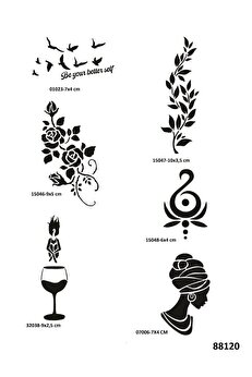 Ai̇rbrush Tattoo Zari̇f Kadınlar 6 Adet Geçi̇ci̇ Dövme Şablonu Kına Kalıbı Sadece Desen