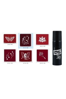 Airbrush Tattoo Kelebek Melek Spray Tattoo Geçici Sprey Dövme Seti