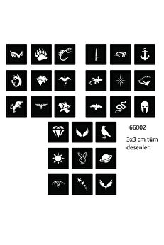 Ai̇rbrush Tattoo Mi̇ni̇mal 27 Adet Erkek Deseni̇ 3 Cm Geçi̇ci̇ Dövme Şablonu