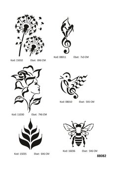 Airbrush Tattoo Müzik Ve Doğa Geçici Dövme Şablonları Seti Spreysiz