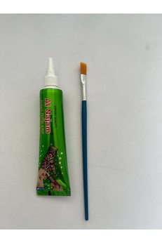 Airbrush Tattoo 1 Tüp Kırmızı Kına Ve 1 Sayfa Şablon Ve Fırça Geçici Dövme Seti