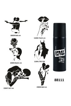 Airbrush Tattoo Çılgın Aşklar Spray Tattoo Geçici Dövme Yapma Seti Sprey Dövme Kiti
