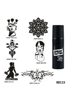 Airbrush Tattoo Çılgın Kızlar Spray Tattoo Geçici Dövme Yapma Seti Sprey Dövme Kiti