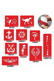 Airbrush Tattoo Hayatın Içinden 10 Adet Geçici Dövme Kına Şablonu