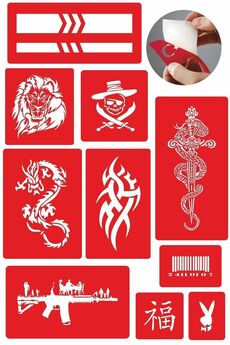 Ai̇rbrush Tattoo Trend Tasarımlar Geçi̇ci̇ Dövme Şablonları 10 Adet Kampanya Ürünü