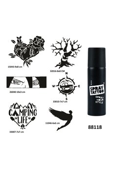 Airbrush Tattoo Kamp Ve Doğa Spray Tattoo Geçici Dövme Yapma Seti Sprey Dövme Kiti