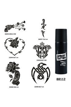 Airbrush Tattoo Savaş Ve Çiçek Spray Tattoo Geçici Dövme Yapma Seti Sprey Dövme Kiti