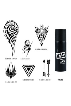 Airbrush Tattoo Tribal Kol Spray Tattoo Geçici Dövme Seti Dark Siyah Sprey