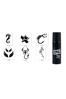 Airbrush Tattoo Balık Akrep Spray Tattoo Geçici Siyah Sprey Dövme Seti