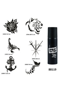 Airbrush Tattoo Gül Ve Kılıç Spray Tattoo Geçici Dövme Yapma Seti Sprey Dövme Kiti