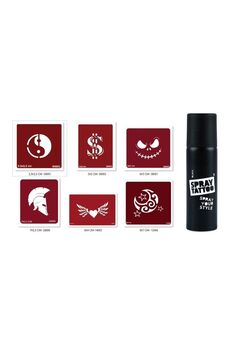 Airbrush Tattoo Yingyang Dolar Spray Tattoo Geçici Sprey Dövme Seti