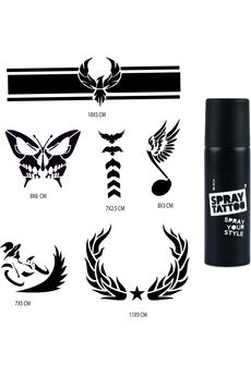 Airbrush Tattoo Kol Ve Kanat Spray Tattoo Geçici Sprey Dövme Seti
